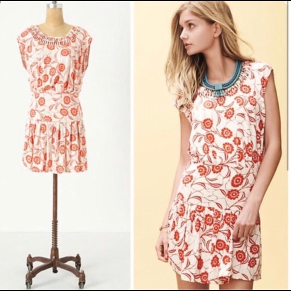 Anthropologie Leif Notes Drop Waist Casual Dress - Picture 6 of 6